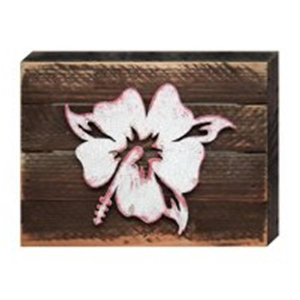 Designocracy Hibiscus Flower Art on Board Wall Decor 9842118